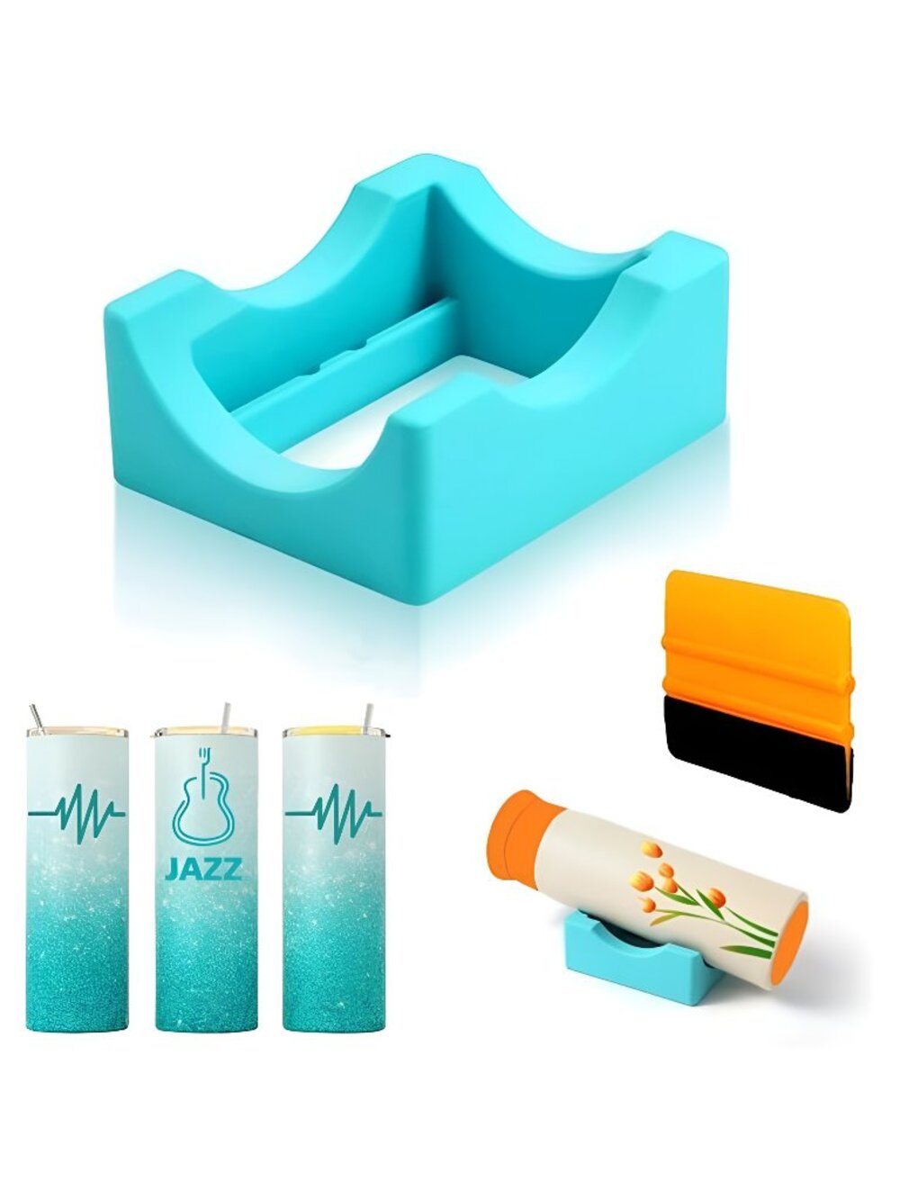Cup Cradle for Crafting Tumblers Supplies with Felt Edge Squeegee